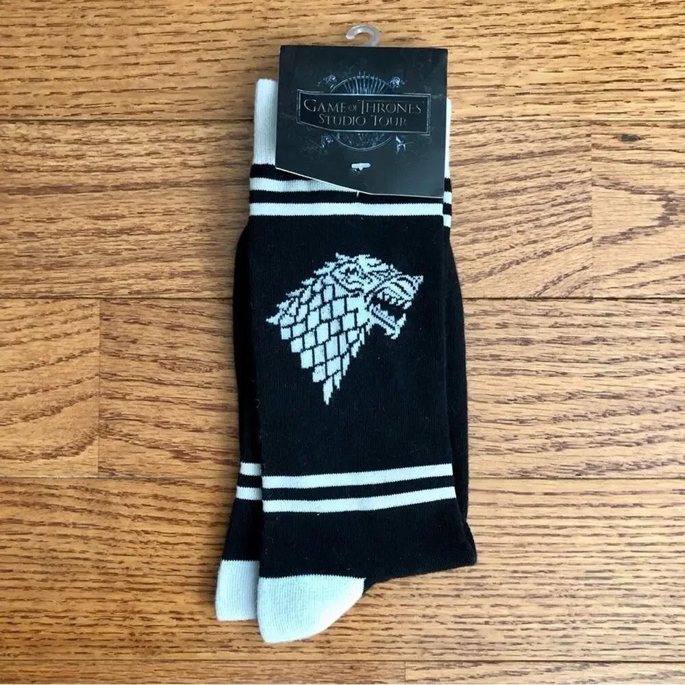 Game of Thrones Studio Tour RARE House Sigils Black Socks Women’s Size O/S NWT